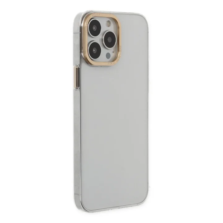 Mey İthalat®   iPhone 13 Pro Kılıf Anka PC Sert Metal Kapak - Şeffaf