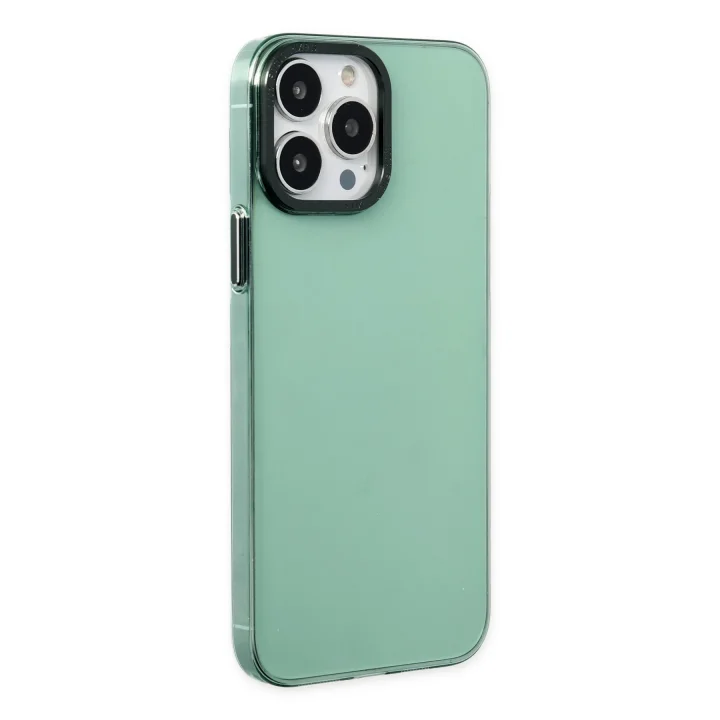 Mey İthalat®   iPhone 13 Pro Kılıf Anka PC Sert Metal Kapak - Yeşil
