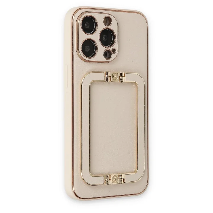 Mey İthalat®  iPhone 13 Pro Kılıf Coco Elit Kapak - Gold