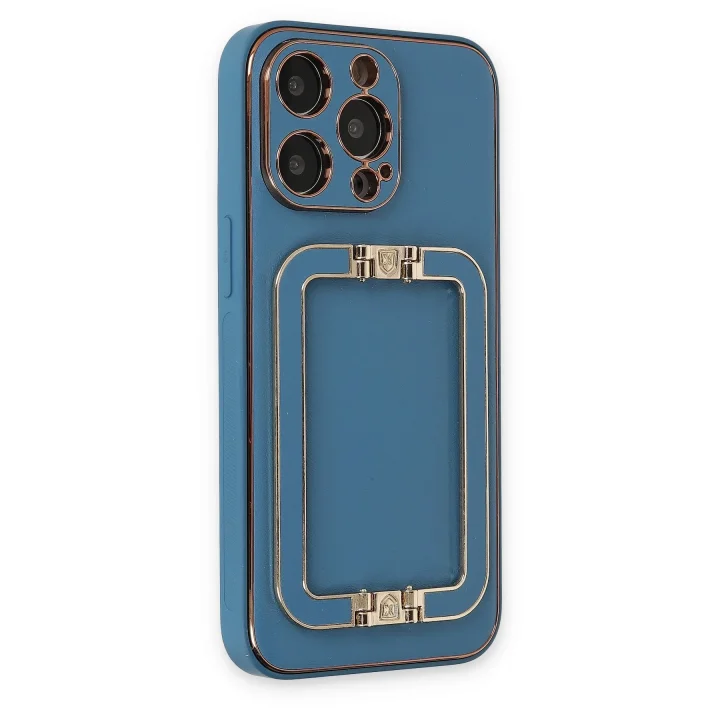 Mey İthalat®  iPhone 13 Pro Kılıf Coco Elit Kapak - Mavi