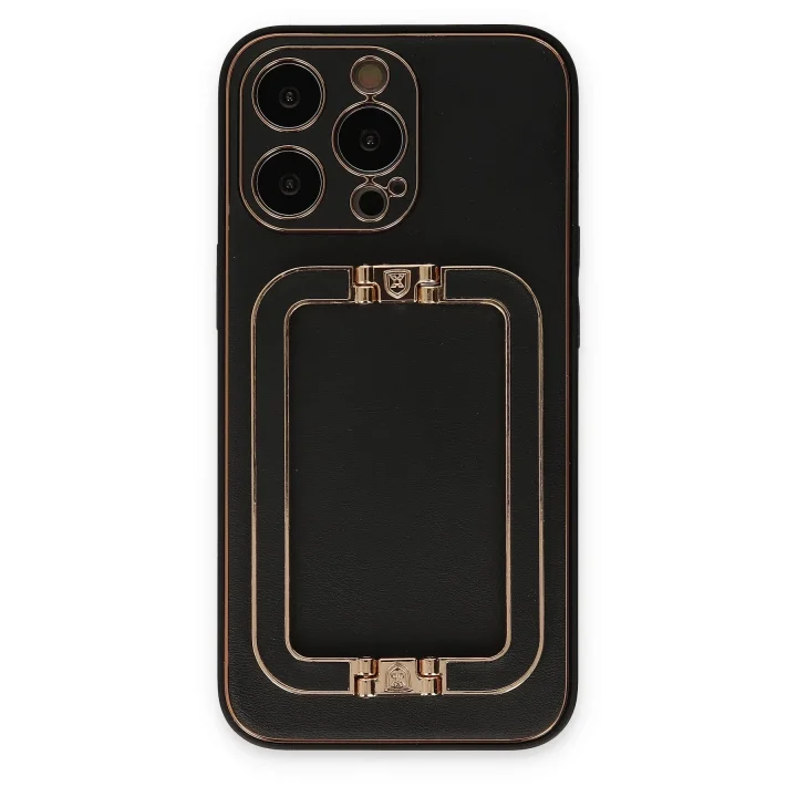 Mey İthalat®  iPhone 13 Pro Kılıf Coco Elit Kapak - Siyah