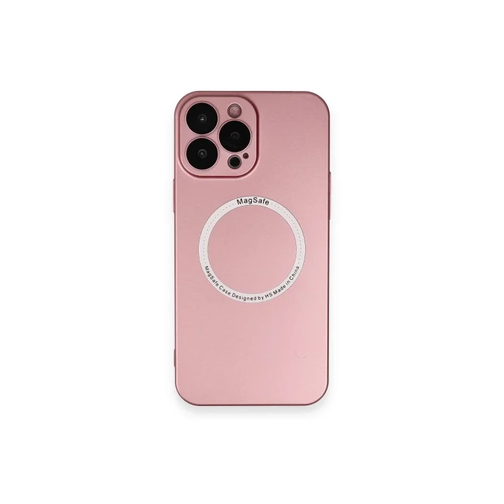 Mey İthalat®  iPhone 13 Pro Kılıf Jack Magneticsafe Lens Silikon - Rose Gold