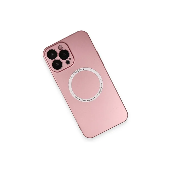 Mey İthalat®  iPhone 13 Pro Kılıf Jack Magneticsafe Lens Silikon - Rose Gold