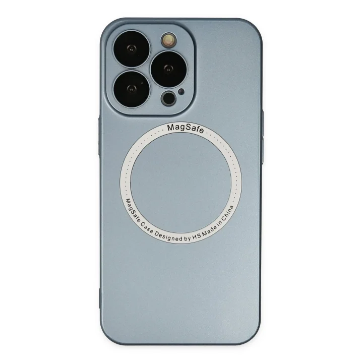 Mey İthalat®  iPhone 13 Pro Kılıf Jack Magneticsafe Lens Silikon - Sierra Blue