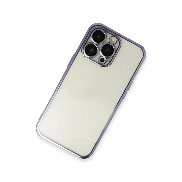 Mey İthalat®   iPhone 13 Pro Kılıf  Lensli Silikon - Mor