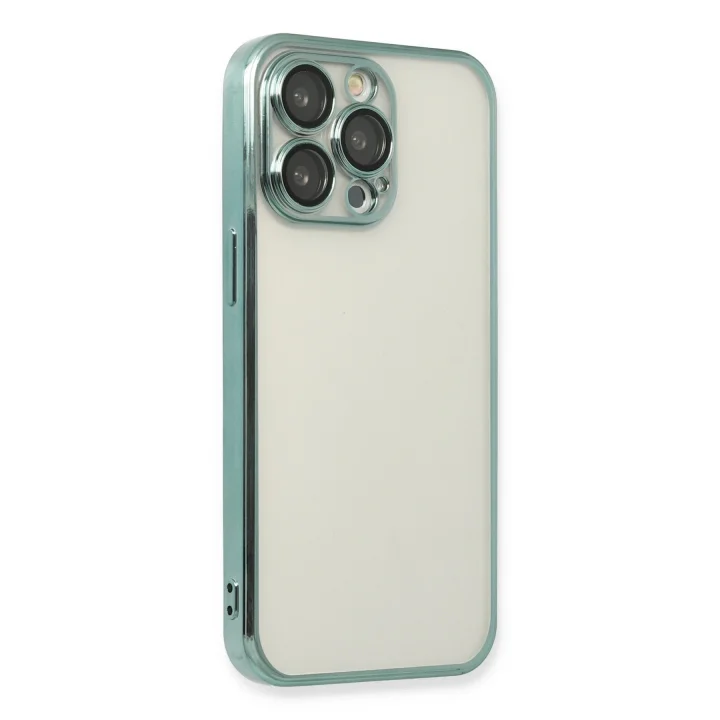 Mey İthalat®   iPhone 13 Pro Kılıf  Lensli Silikon - Yeşil