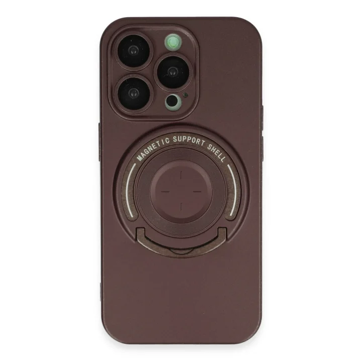 Mey İthalat®  iPhone 13 Pro Kılıf Lukka Magneticsafe Kapak - Kahverengi