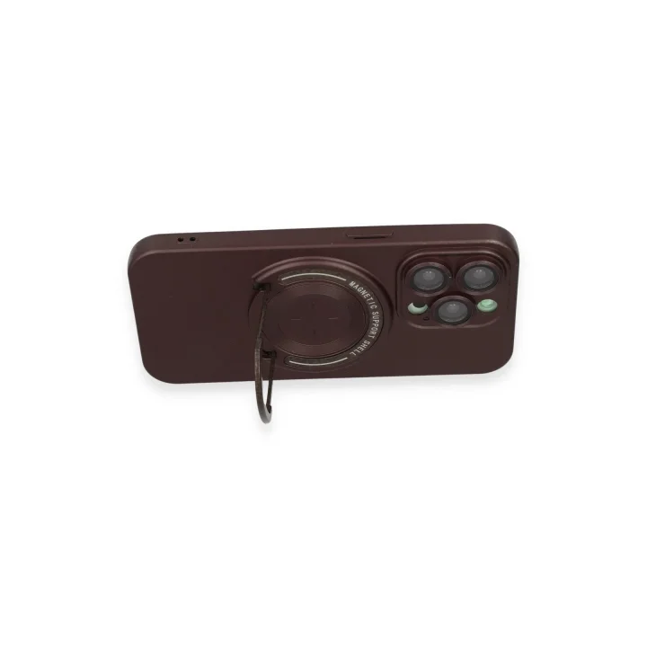 Mey İthalat®  iPhone 13 Pro Kılıf Lukka Magneticsafe Kapak - Kahverengi