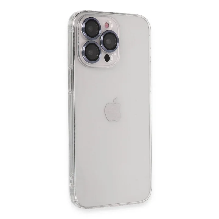 Mey İthalat®  iPhone 13 Pro Kılıf Luko Lens Silikon - Sierra Blue