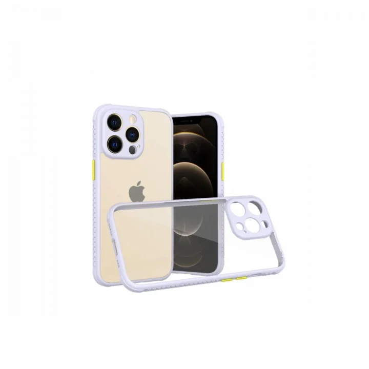 Mey İthalat®   iPhone 13 Pro Kılıf Miami Şeffaf Silikon - Lila