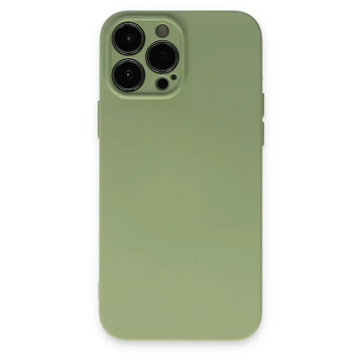 Mey İthalat®   iPhone 13 Pro Kılıf Nano içi Kadife Silikon - Yeşil