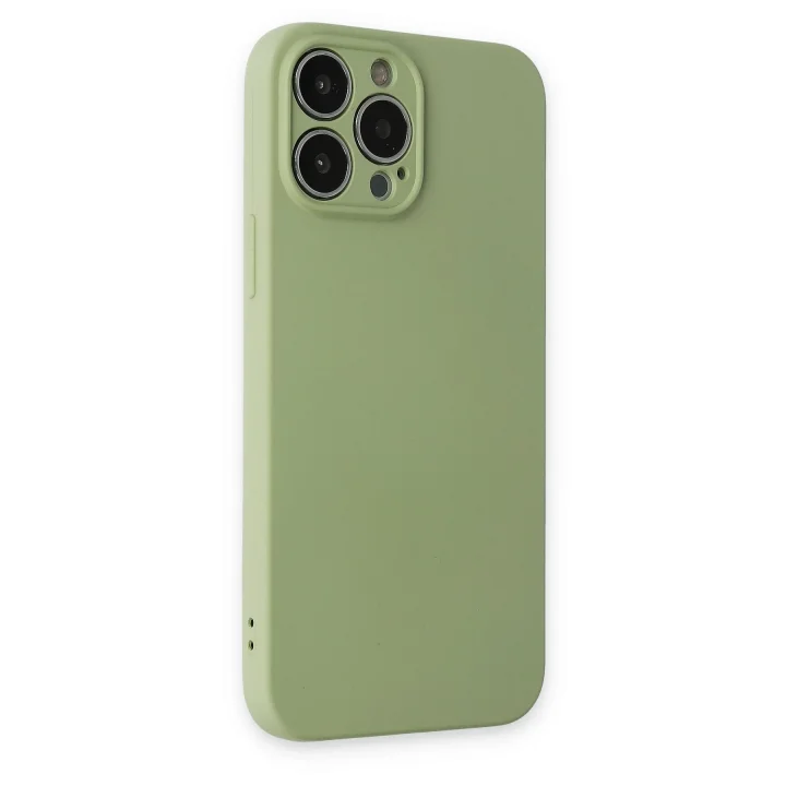 Mey İthalat®   iPhone 13 Pro Kılıf Nano içi Kadife Silikon - Yeşil