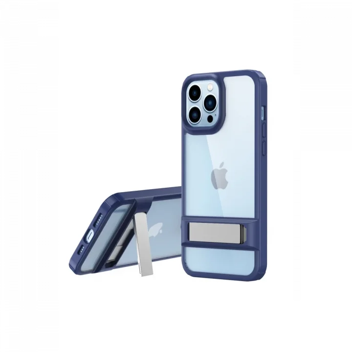 Mey İthalat®  iPhone 13 Pro Kılıf Rolet Stand Kapak - Lacivert