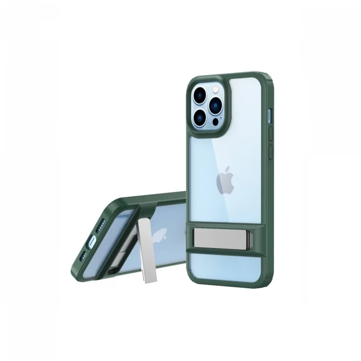 Mey İthalat®  iPhone 13 Pro Kılıf Rolet Stand Kapak - Yeşil