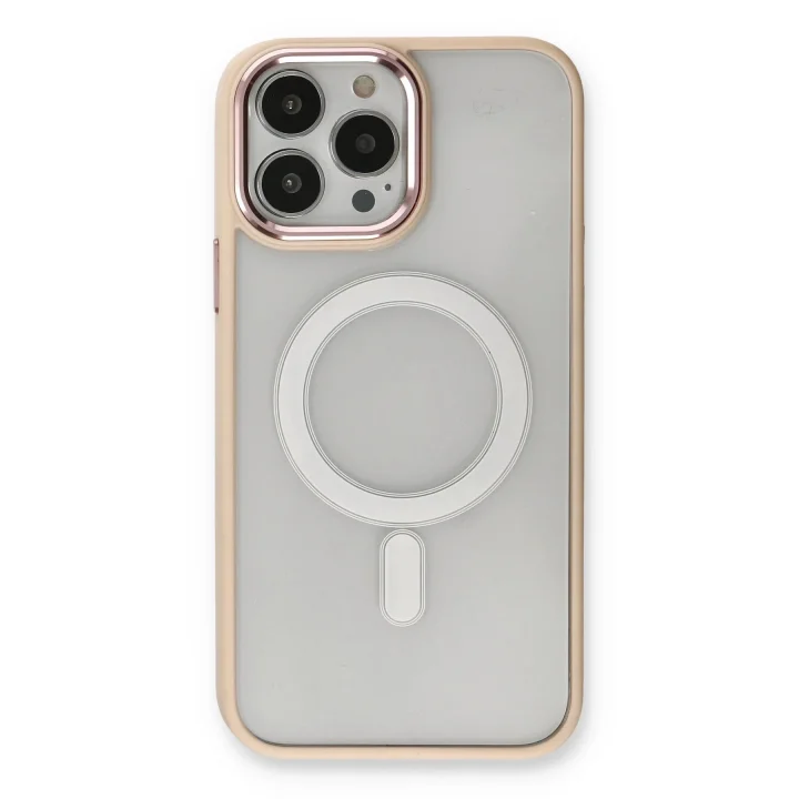 Mey İthalat®  iPhone 13 Pro Kılıf Room Magneticsafe Silikon - Pudra