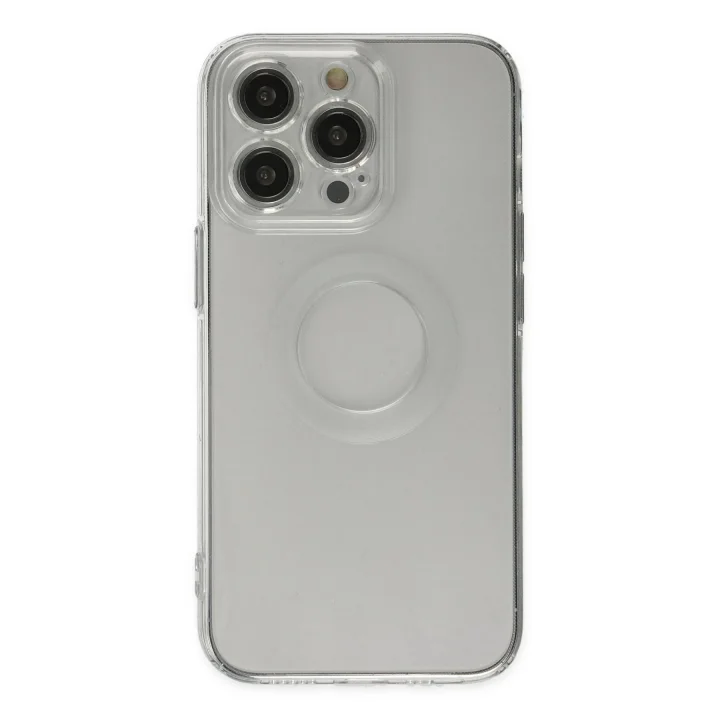 Mey İthalat®   iPhone 13 Pro Kılıf Santa Lens Silikon - Şeffaf