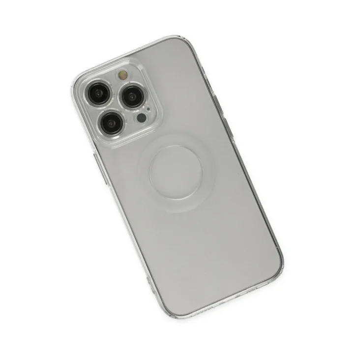 Mey İthalat®   iPhone 13 Pro Kılıf Santa Lens Silikon - Şeffaf