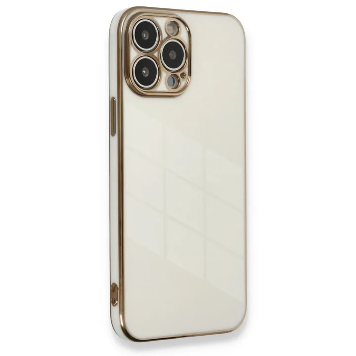 Mey İthalat®   iPhone 13 Pro Kılıf Volet Silikon - Beyaz