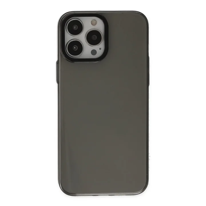 Mey İthalat®   iPhone 13 Pro Max Kılıf Anka PC Sert Metal Kapak - Siyah