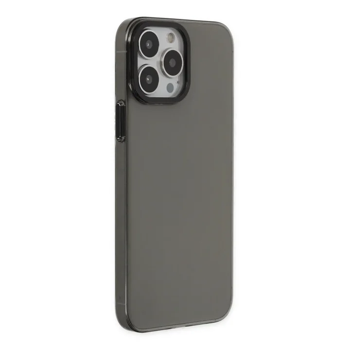 Mey İthalat®   iPhone 13 Pro Max Kılıf Anka PC Sert Metal Kapak - Siyah