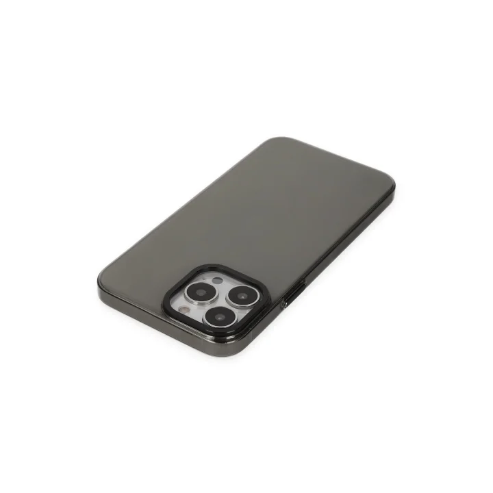 Mey İthalat®   iPhone 13 Pro Max Kılıf Anka PC Sert Metal Kapak - Siyah
