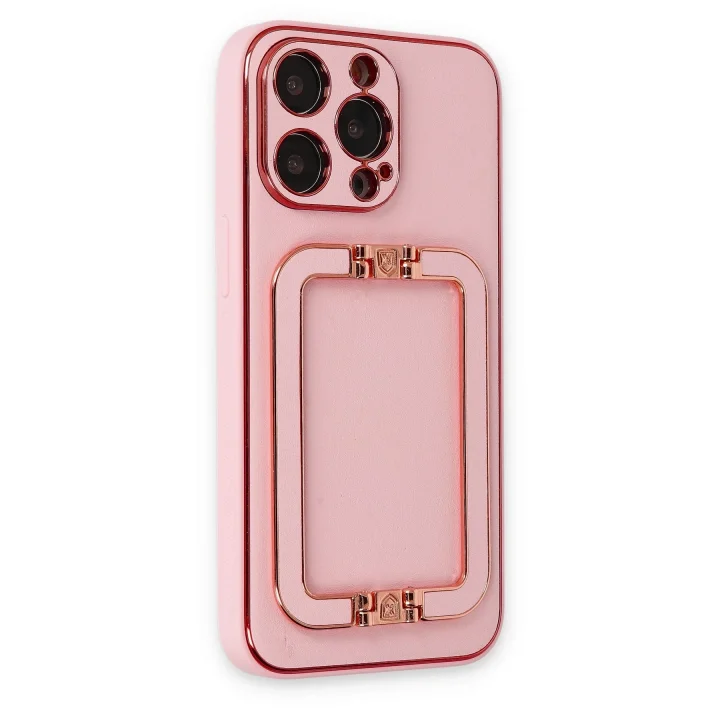 Mey İthalat®  iPhone 13 Pro Max Kılıf Coco Elit Kapak - Pembe