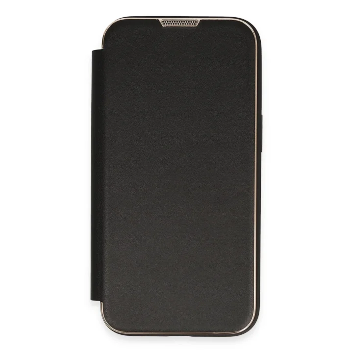 Mey İthalat®  iPhone 13 Pro Max Kılıf Dolpin Kapaklı - Siyah