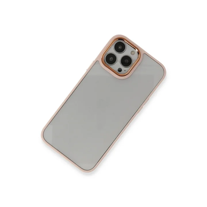 Mey İthalat®  iPhone 13 Pro Max Kılıf Dora Kapak - Pudra