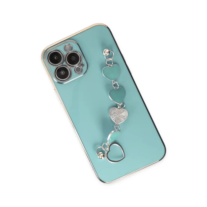 Mey İthalat®  iPhone 13 Pro Max Kılıf Esila Silikon - Su Yeşili