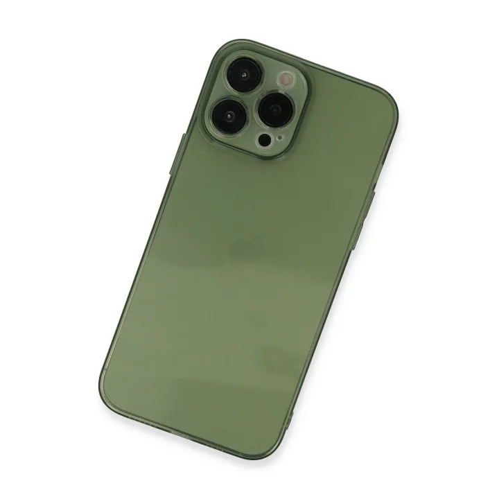 Mey İthalat®  iPhone 13 Pro Max Kılıf Fly Lens Silikon - Yeşil
