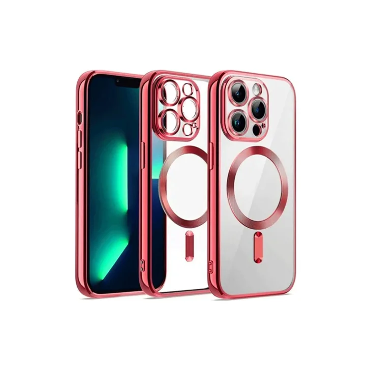 Mey İthalat®  iPhone 13 Pro Max Kılıf Kross Magneticsafe Kapak - Kırmızı