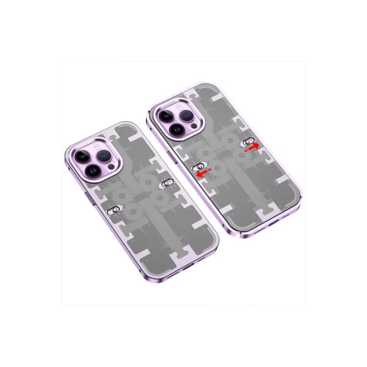 Mey İthalat®  iPhone 13 Pro Max Kılıf Mekanik Bumper Kapak - Derin Mor