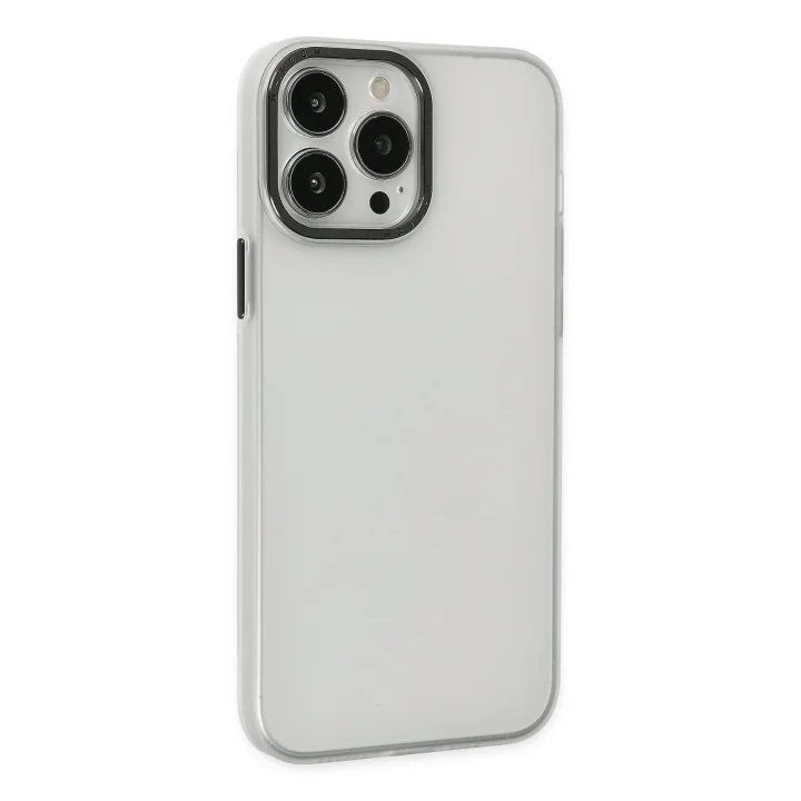Mey İthalat®   iPhone 13 Pro Max Kılıf Modos Metal Kapak - Şeffaf