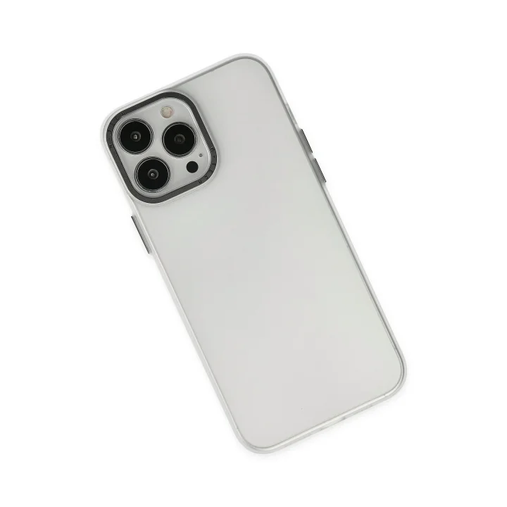 Mey İthalat®   iPhone 13 Pro Max Kılıf Modos Metal Kapak - Şeffaf