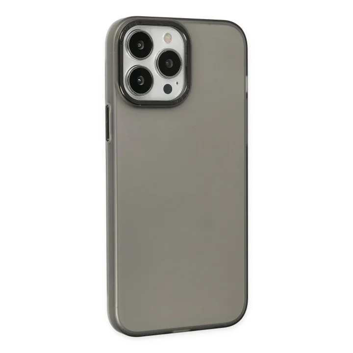Mey İthalat®   iPhone 13 Pro Max Kılıf Modos Metal Kapak - Siyah