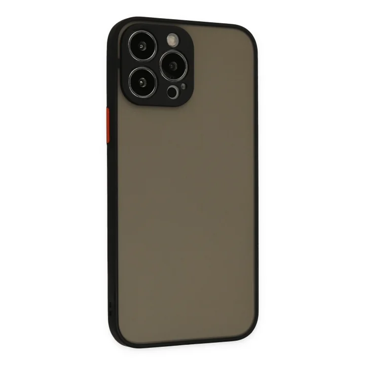 Mey İthalat®   iPhone 13 Pro Max Kılıf Montreal Silikon Kapak - Siyah