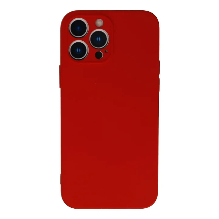Mey İthalat®  iPhone 13 Pro Max Kılıf Nano içi Kadife Silikon - Kırmızı