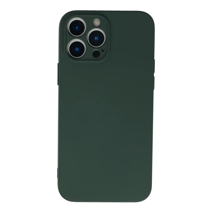 Mey İthalat®  iPhone 13 Pro Max Kılıf Nano içi Kadife Silikon - Koyu Yeşil