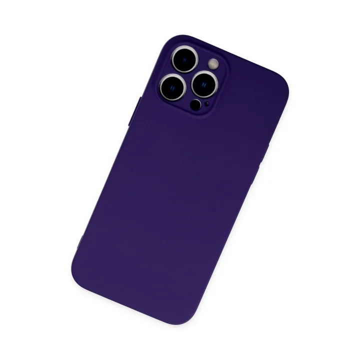 Mey İthalat®  iPhone 13 Pro Max Kılıf Nano içi Kadife Silikon - Mor