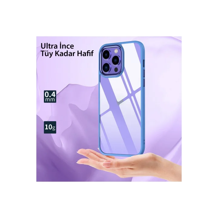 Mey İthalat®   iPhone 13 Pro Max Kılıf Power Silikon - Mor