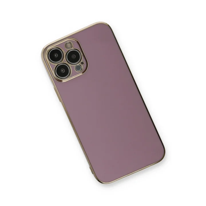 Mey İthalat®   iPhone 13 Pro Max Kılıf Volet Silikon - Mor