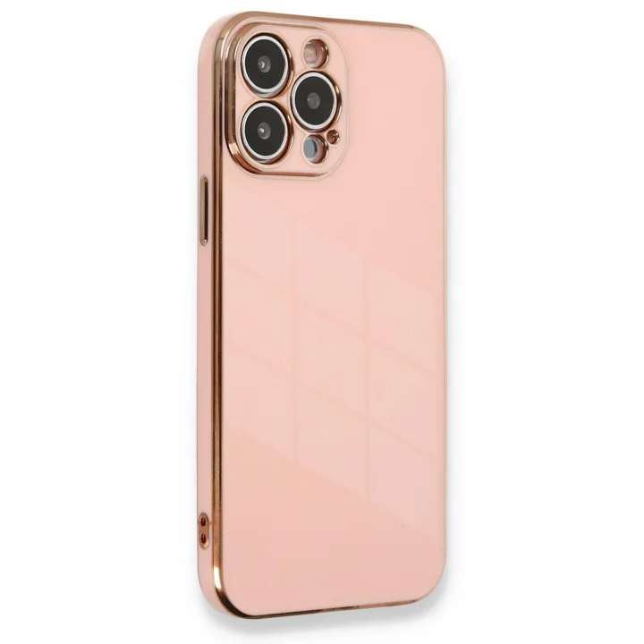 Mey İthalat®   iPhone 13 Pro Max Kılıf Volet Silikon - Pembe