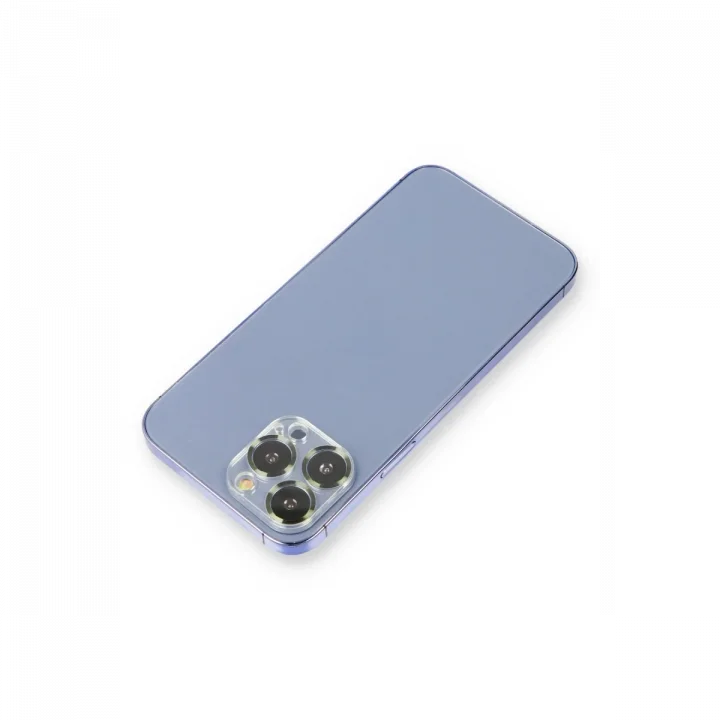 Mey İthalat®  iPhone 13 Pro Max Metal Kamera Lens Koruma Cam - Koyu Yeşil