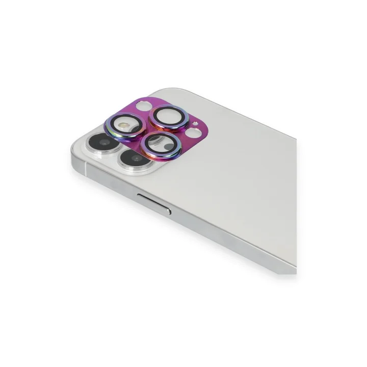 Mey İthalat®  iPhone 13 Pro Max Pers Alüminyum Kamera Lens - Rainbow