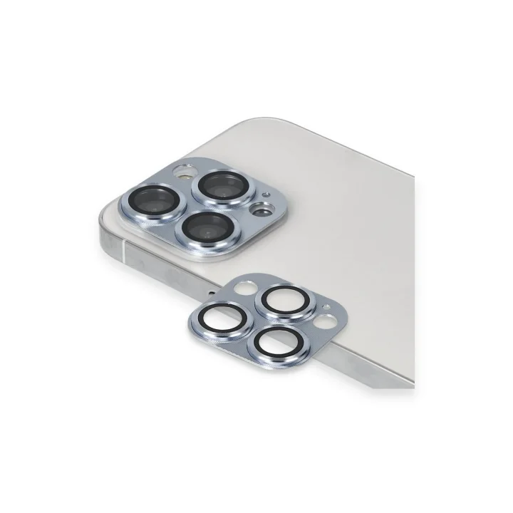 Mey İthalat®  iPhone 13 Pro Max Pers Alüminyum Kamera Lens - Sierra Blue