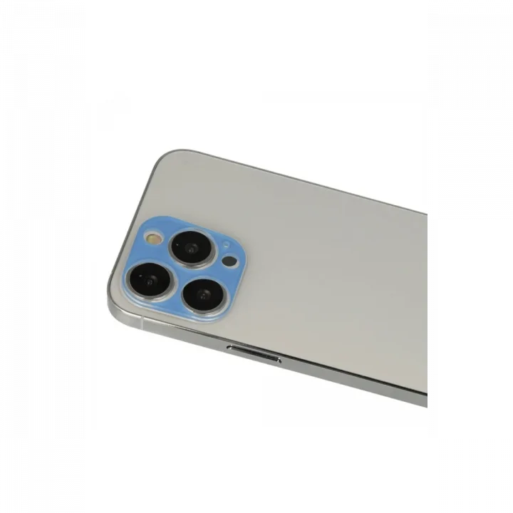 Mey İthalat®  iPhone 13 Pro Max Rainbow Kamera Lens Koruma Cam - Mavi