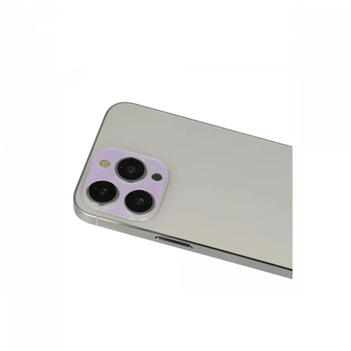 Mey İthalat®  iPhone 13 Pro Max Rainbow Kamera Lens Koruma Cam - Mor