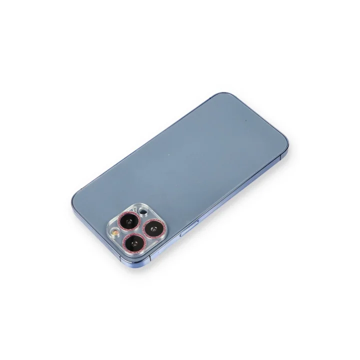 Mey İthalat®  iPhone 13 Pro Max Shine Kamera Lens Koruma Cam - Pembe