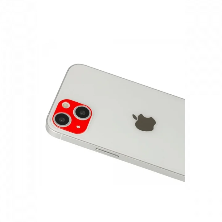 Mey İthalat®  iPhone 13 Rainbow Kamera Lens Koruma Cam - Kırmızı