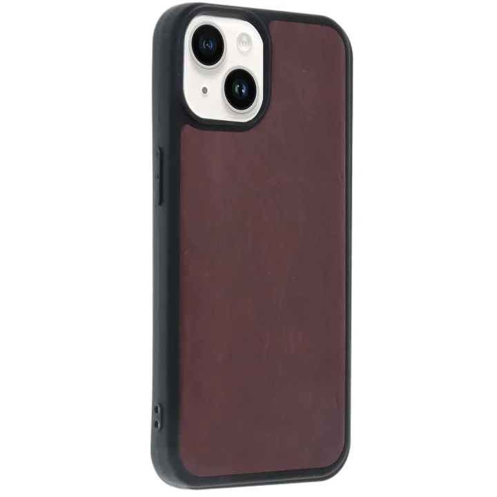 Mey İthalat®   iPhone 14 Kılıf Aras Deri Kapak - Bordo